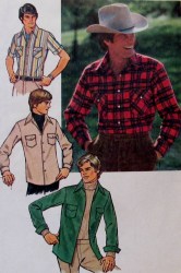 7698 1976 MR. SS-LS TOPSTITCHED YOKE COLLAR SHIRT PATTERN 38